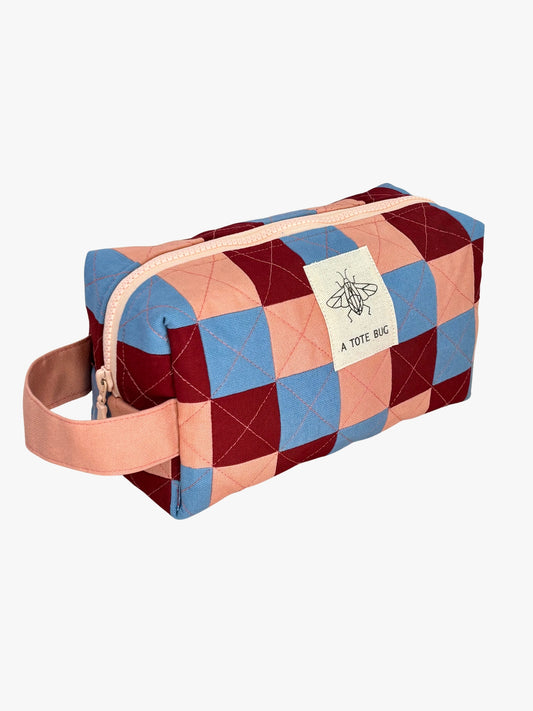 Maxi Cosmetic Bag - Rose & Sky Blue