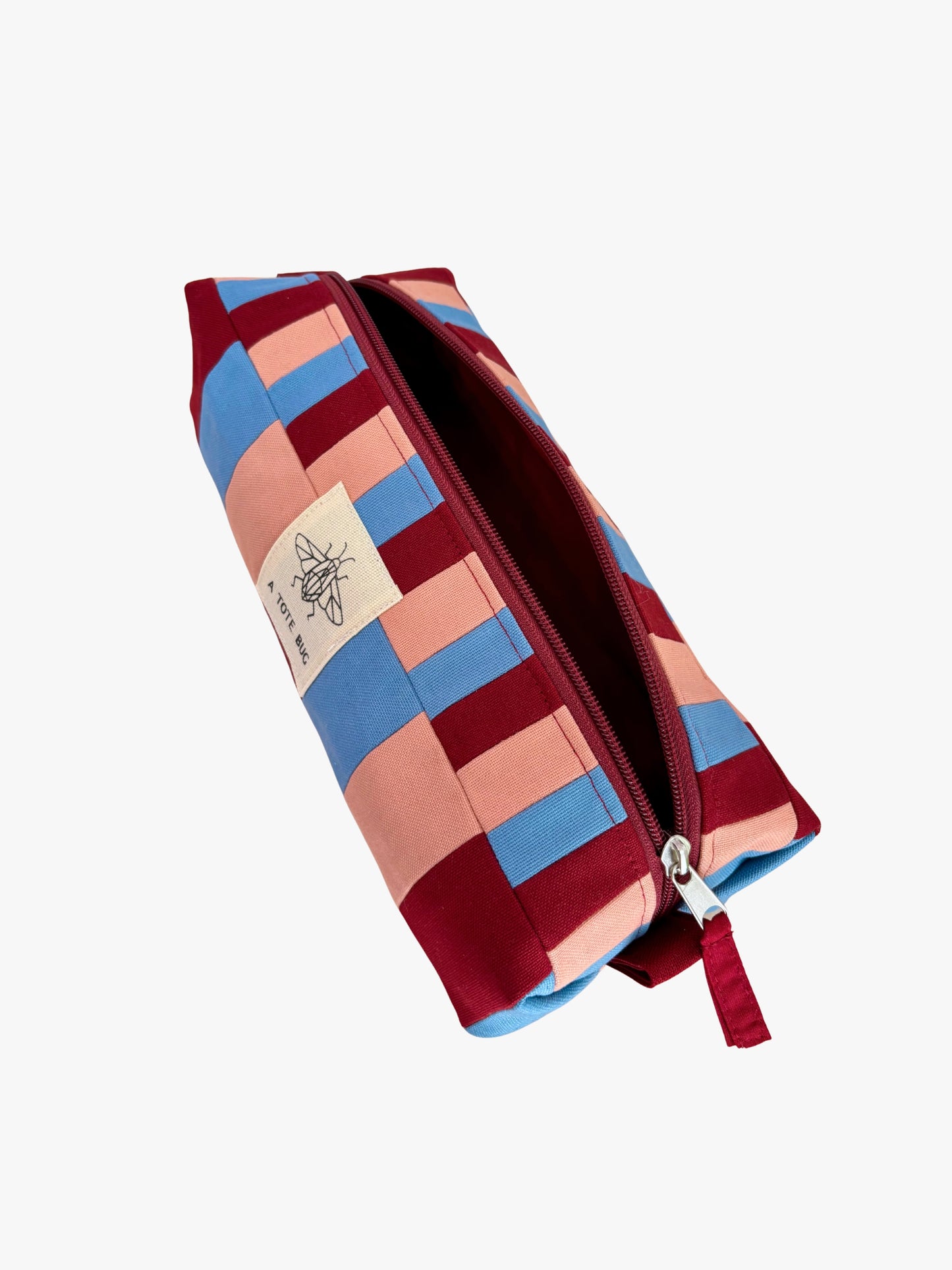 Rectangular Cosmetic Bag - Rose & Sky Blue