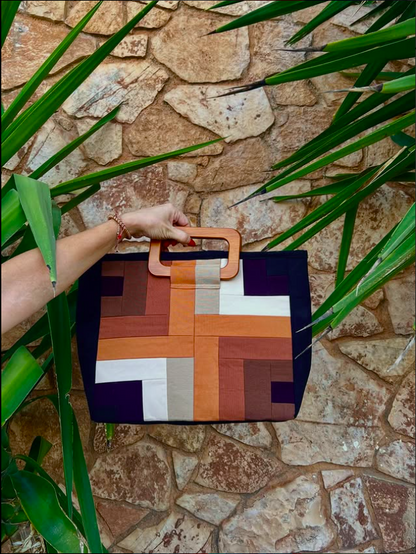 Promethea Wooden Handle Tote Bag