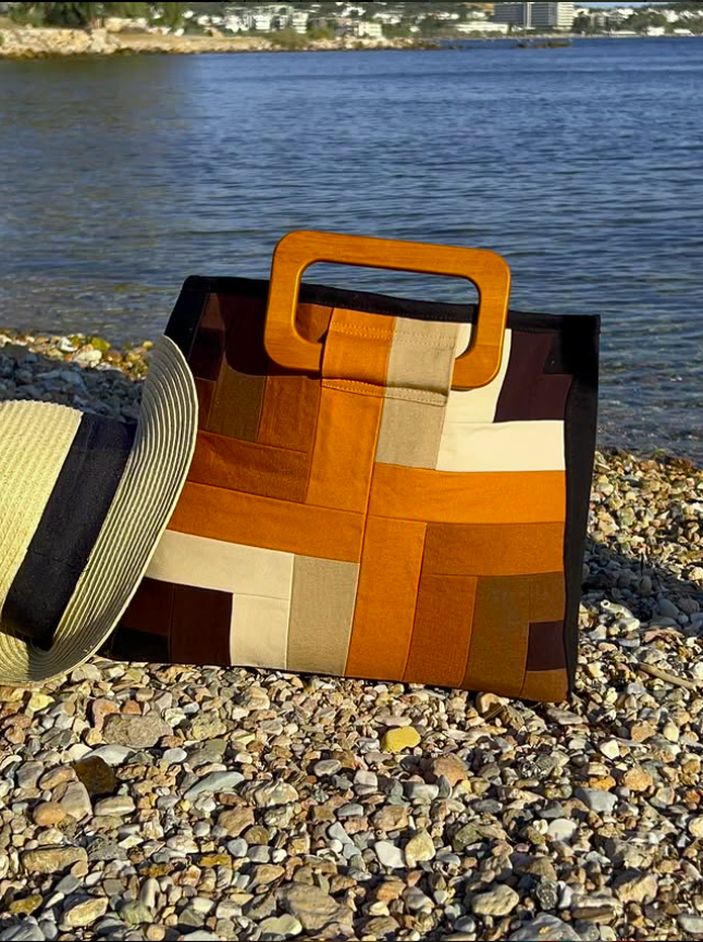 Promethea Wooden Handle Tote Bag