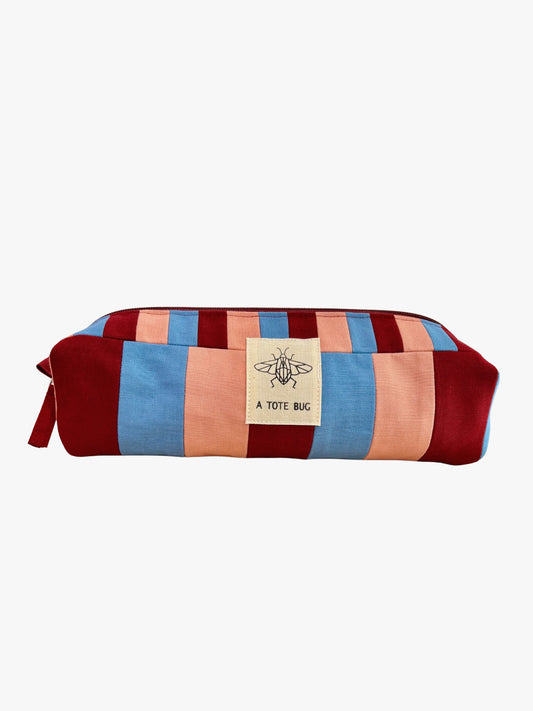 Rectangular Cosmetic Bag - Rose & Sky Blue