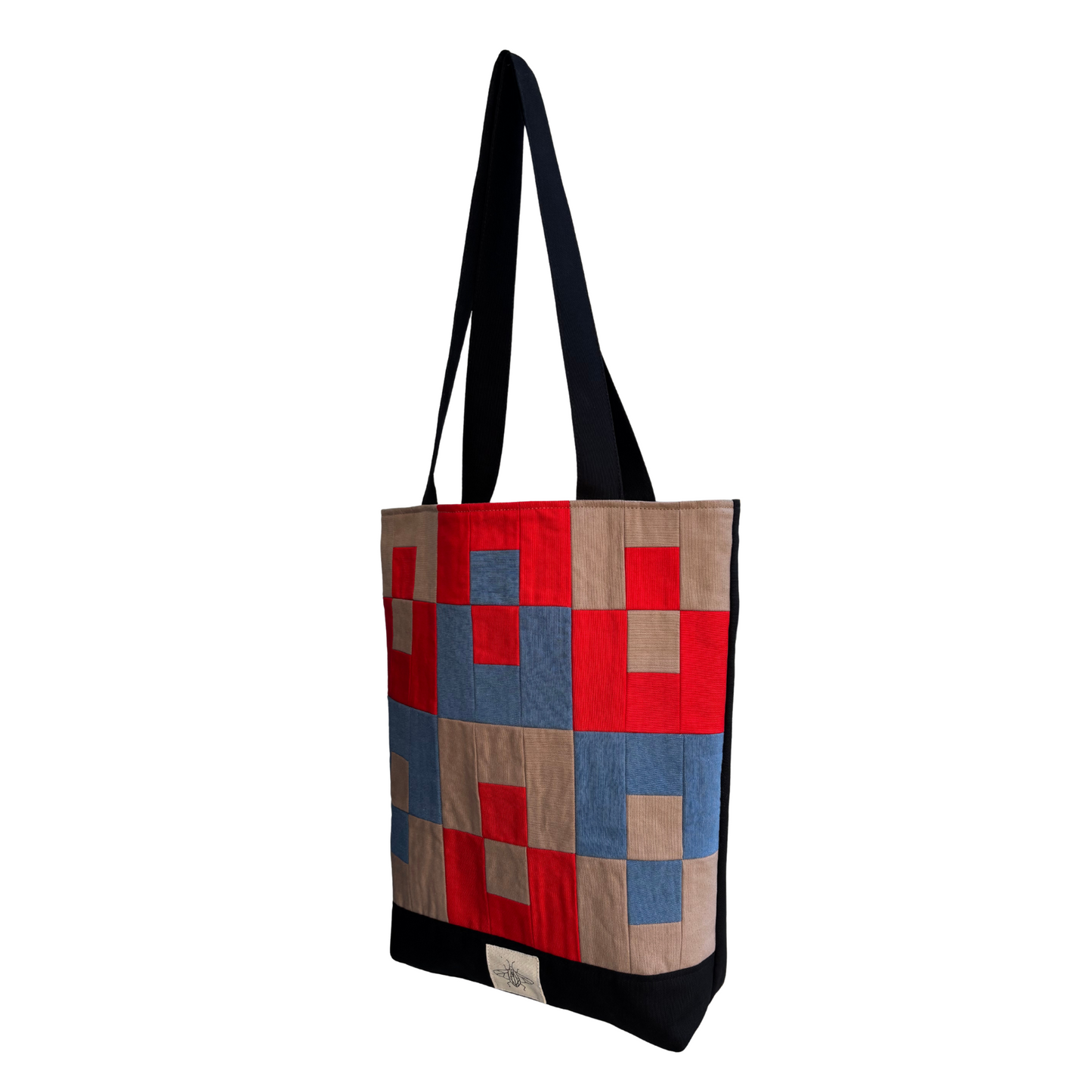 Classic Tote Bag - Beige/Red/Denim