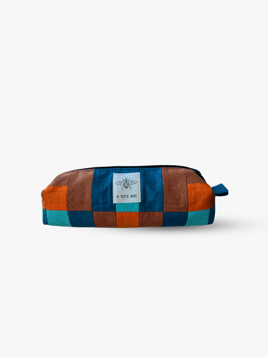 XL Zipper Pouch - Petrol/Rust
